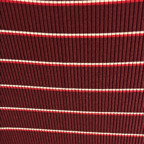 Old Navy Maroon and White Striped Midi Dress - Picture 3 of 3